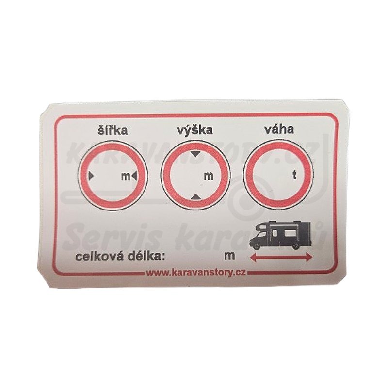 Samolepka - délka/šířka/výška
