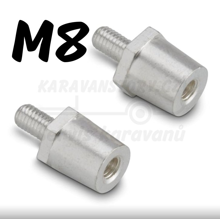 Redukce baterie, terminál s vnitřním i vnějším závitem M8 (1 pár)