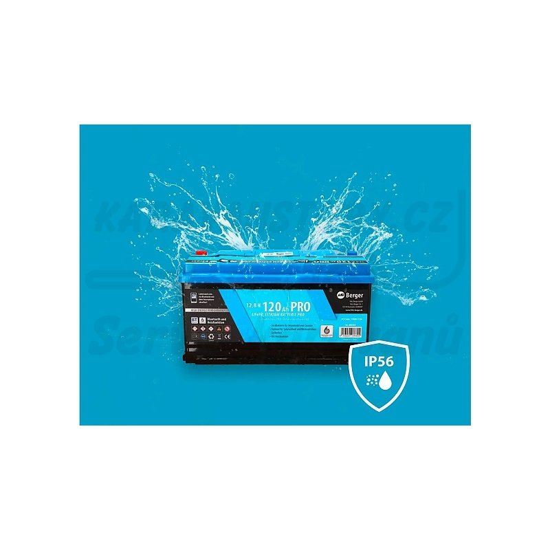 Lithiová baterie Berger LiFePO4 Pro 120 Ah 12V s Bluetooth a vyhříváním
