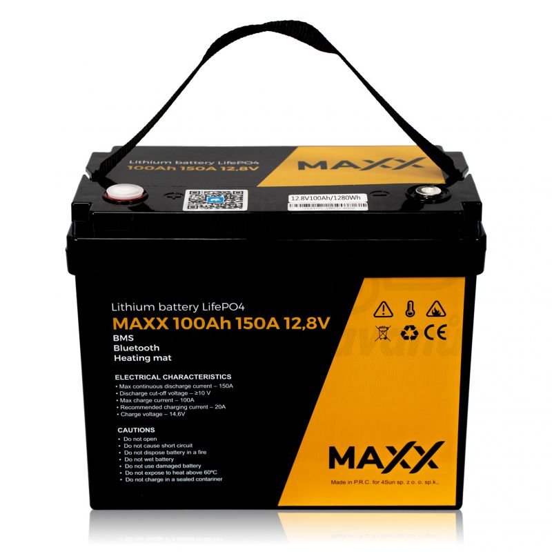 LiFePO4 akumulátor Maxx 12,8V, 100Ah (150A) BT + vyhřívání