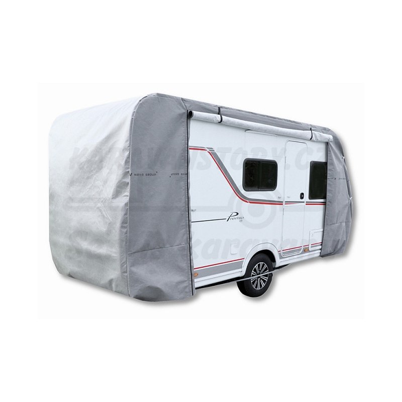 Celoroční krycí plachta pro karavany s bočním otvíráním - Velikost plachty délka / šířka: 410-440cm / 225cm