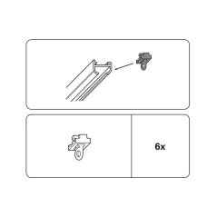 GARDINIA Sponky na záclonové lišty, bílé, 6 kusů