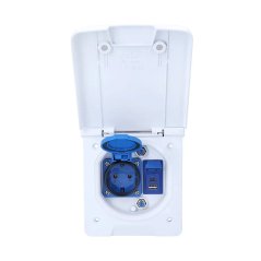 Schwabe multifunkční zásuvka pro karavany vč. 1x Schuko 230V/2x SAT/1x USB A/1x USB C