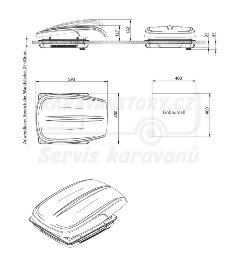 Střešní ventilátor Berger - kouřový