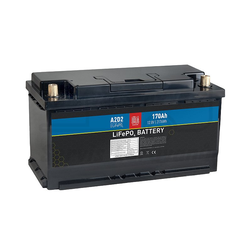 A2D2 baterie LiFePO4 12,8V 170Ah F15 SELF-HEAT Car Battery Case (EVE cells)
