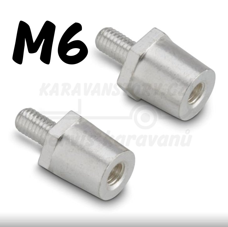 Redukce baterie, terminál s vnitřním i vnějším závitem M6 (1 pár)