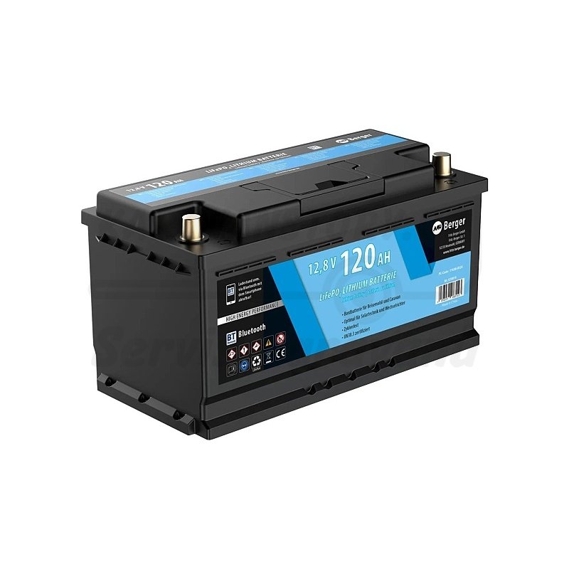 Lithiová baterie Berger LiFePO4 120 Ah 12 V s Bluetooth