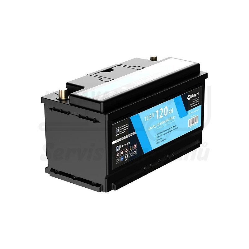 Lithiová baterie Berger LiFePO4 120 Ah 12 V s Bluetooth