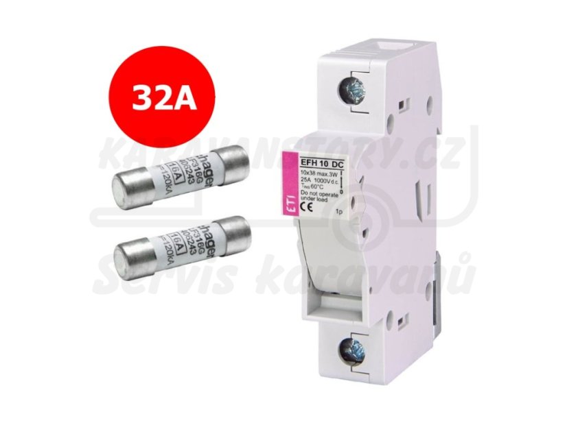 Pojistný odpínač k baterii + 2x pojistka 32A