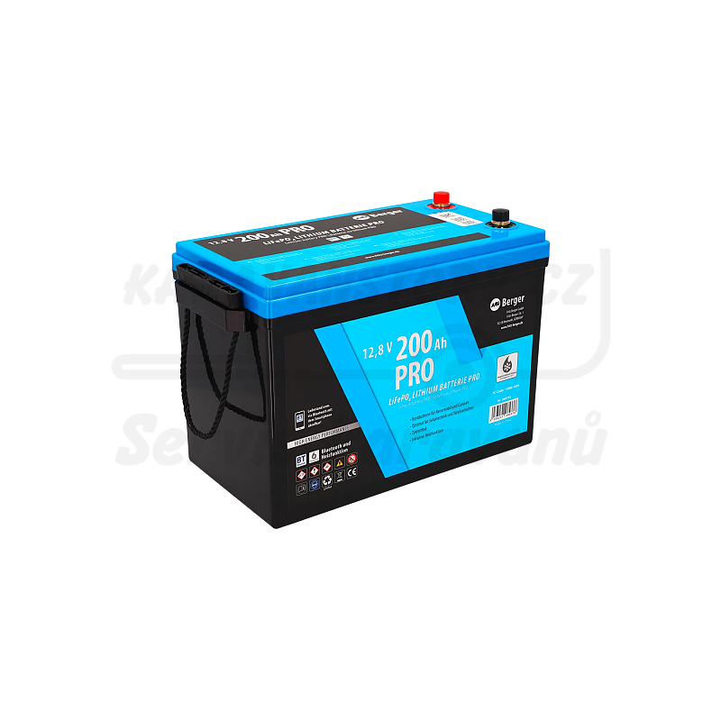 Lithiová baterie Berger LiFePO4 200 Ah 12 V s Bluetooth a vyhříváním