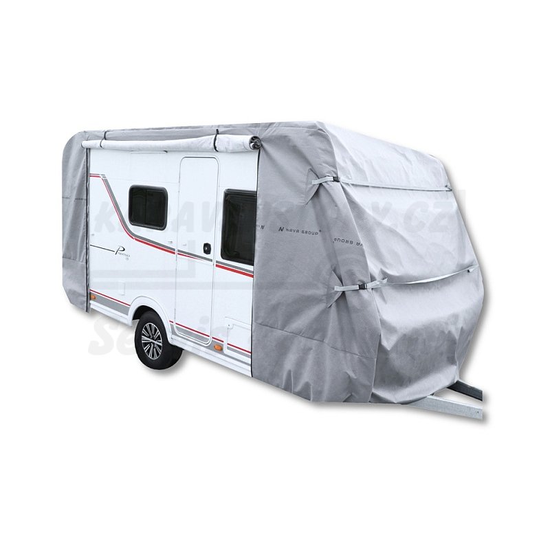 Celoroční krycí plachta pro karavany s bočním otvíráním - Velikost plachty délka / šířka: 410-440cm / 225cm