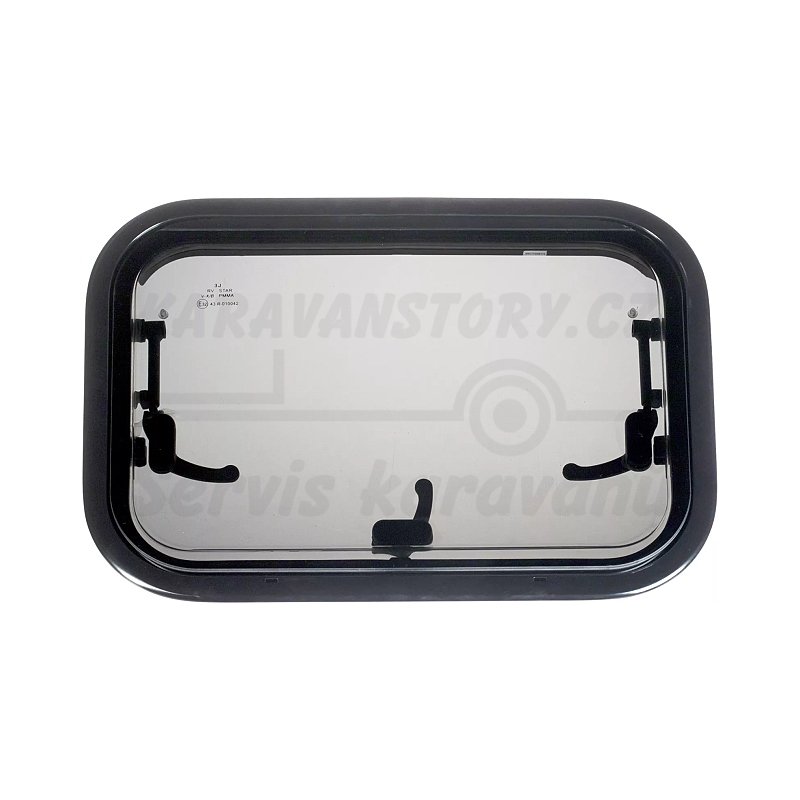 Boční výklopné okno s dvojitým tónovaným zasklením a hliníkovým rámem