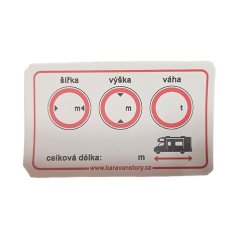 Samolepka - délka/šířka/výška
