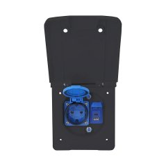 Schwabe multifunkční zásuvka pro karavany vč. 1x Schuko 230V/2x SAT/1x USB A/1x USB C - černá