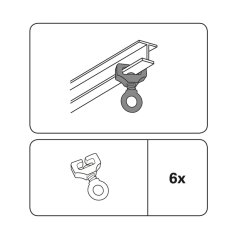 GARDINIA T-Stopper pro záclonové lišty, bílé, 6 kusů