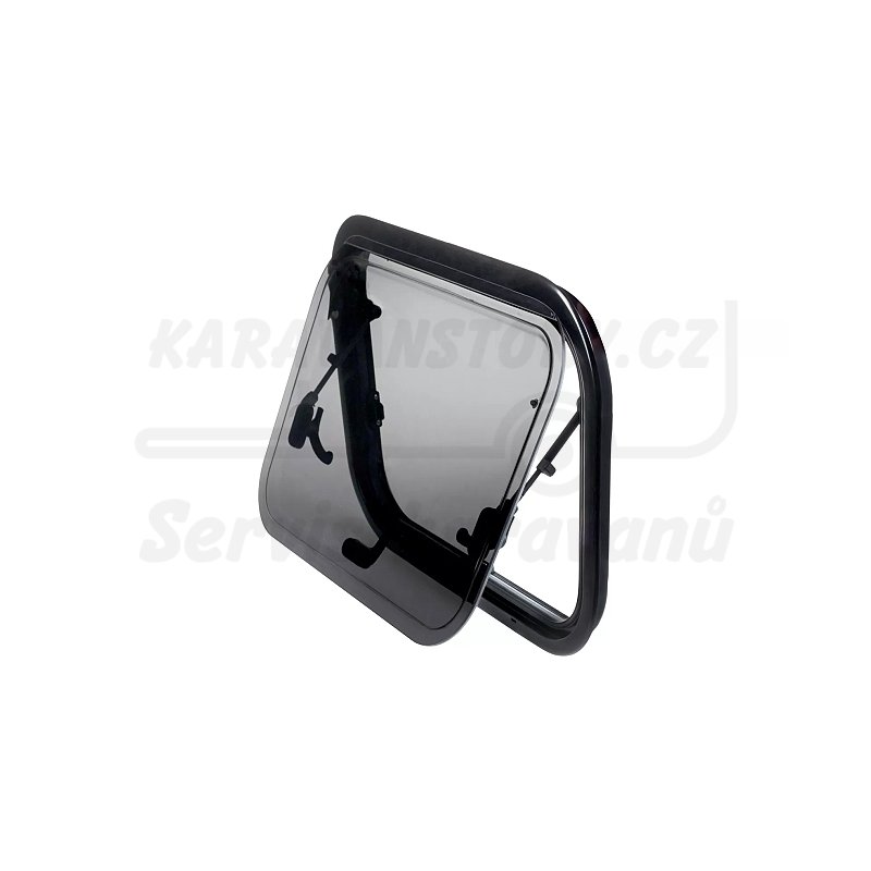 Boční výklopné okno s dvojitým tónovaným zasklením a hliníkovým rámem