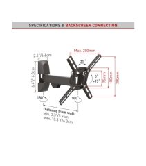Barkan 2300. B - 3 pohybový do 200x200mm, pro TV 13"-43" (33-109cm), do 25kg"