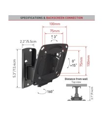 Barkan E120. B - 2 pohybový do 100x100mm, pro TV 13"-29" (33-74cm), do 15kg