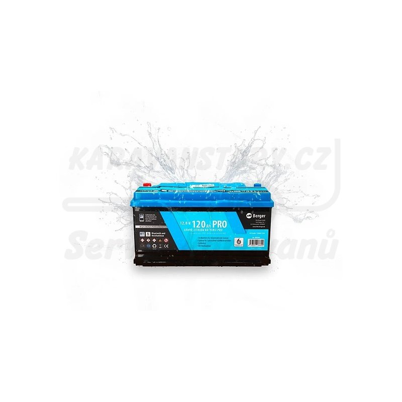 Lithiová baterie Berger LiFePO4 Pro 120 Ah 12V s Bluetooth a vyhříváním