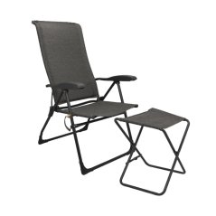 Skládací kempingová židle Allia s opěrkou nohou