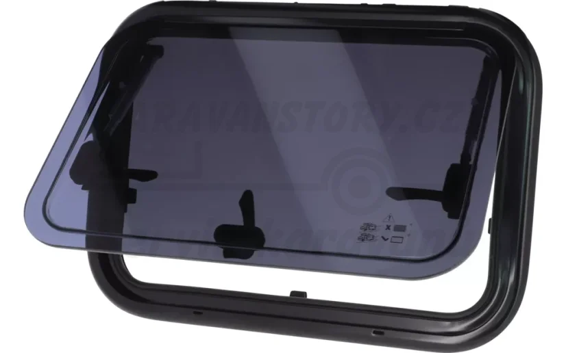Boční výklopné okno 700x300 + vnitřní rám s roletami